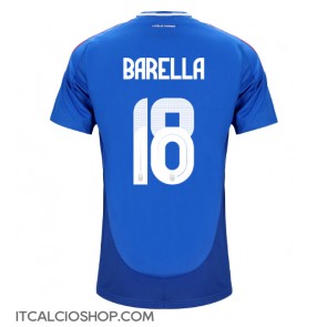 Italia Nicolo Barella #18 Prima Maglia Europei 2024 Manica Corta